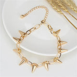Unisex Rock Goth Vintage Chain Necklaces Spike Rivet Choker