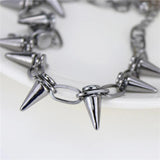 Unisex Rock Goth Vintage Chain Necklaces Spike Rivet Choker