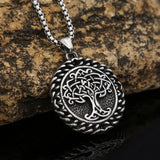 Nordic Tree of Life Pendant Stainless Steel Viking Necklace