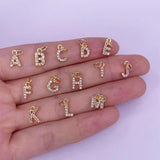 Hip Hop 26 Initials Letter Pendant A-Z Alphabet CZ Zircon Necklace Earrings