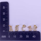 Hip Hop 26 Initials Letter Pendant A-Z Alphabet CZ Zircon Necklace Earrings