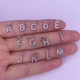 Hip Hop 26 Initials Letter Pendant A-Z Alphabet CZ Zircon Necklace Earrings