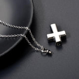 Unisex Cross Locket Ashes Urn Necklace Keepsake Screw Religious Cross Pendant