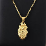Heart Pendant Necklace for Men Couple's Gift Stainless Steel Jewelry