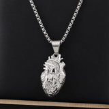 Heart Pendant Necklace for Men Couple's Gift Stainless Steel Jewelry