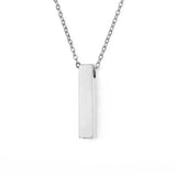 Rectangle Bar Urn Necklaces for Ashes Cremation Pendant Stainless Steel