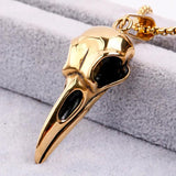 Nordic Viking Crow Head Pendant Necklace Stainless Steel Punk Jewelry