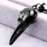 Nordic Viking Crow Head Pendant Necklace Stainless Steel Punk Jewelry