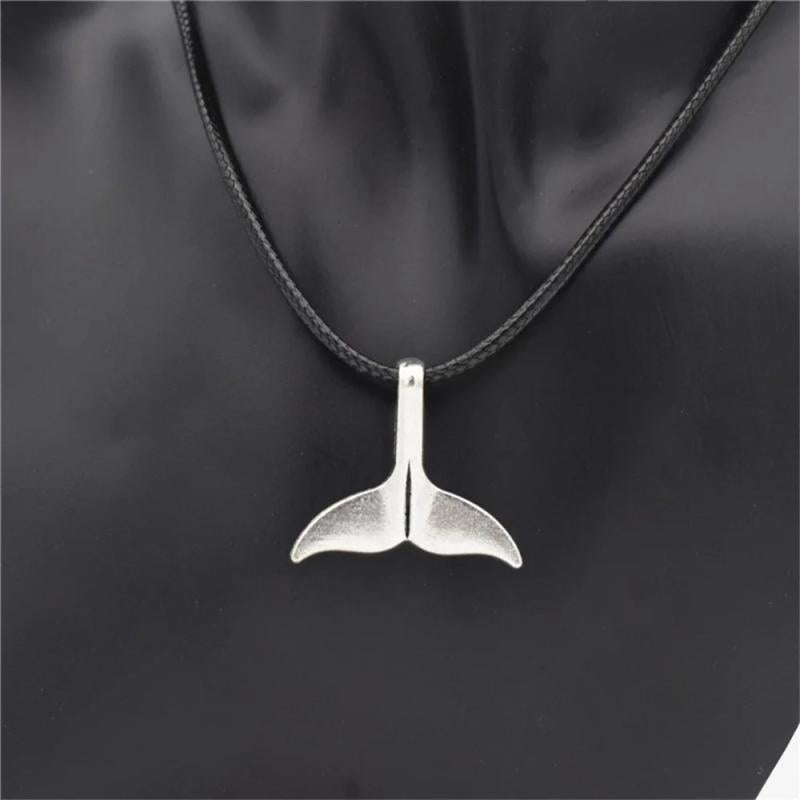 Stainless Steel Whale Tail Pendant Necklace for Women Kids