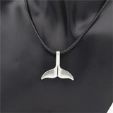 Stainless Steel Whale Tail Pendant Necklace for Women Kids