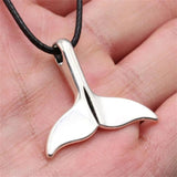 Stainless Steel Whale Tail Pendant Necklace for Women Kids