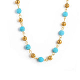 Turquoise Beaded Necklace Choker Women Jewelry