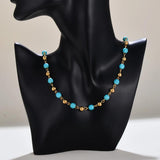 Turquoise Beaded Necklace Choker Women Jewelry