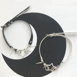 Exaggerate Pentagram Choker Necklace Rivet Metal Star Chain for Women