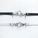 Exaggerate Pentagram Choker Necklace Rivet Metal Star Chain for Women