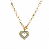 Love Heart Stainless Steel Pendant Necklace Women Jewelry Gift