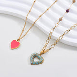 Love Heart Stainless Steel Pendant Necklace Women Jewelry Gift