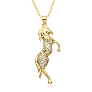 Y2k Horse Animal Charms CZ Butterfly Pony Eye Necklace Women Choker P