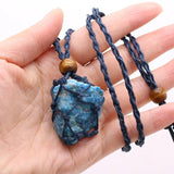 Natural Quartz Crystal Necklace Healing Stone Net Bag Pendant Necklace