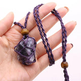 Natural Quartz Crystal Necklace Healing Stone Net Bag Pendant Necklace