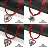 QIDEIHUA Wine Red Pendant Necklace Oktoberfest Party Female Statement Jewelry
