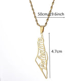 Women's Stainless Steel Map Pendant Necklace