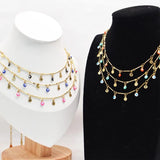 Bohemian Tassel Devil Eye Necklace Stainless Steel Clavicle Chain