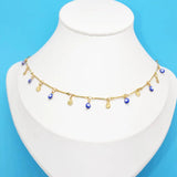 Bohemian Tassel Devil Eye Necklace Stainless Steel Clavicle Chain