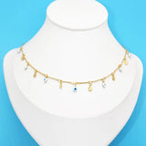Bohemian Tassel Devil Eye Necklace Stainless Steel Clavicle Chain