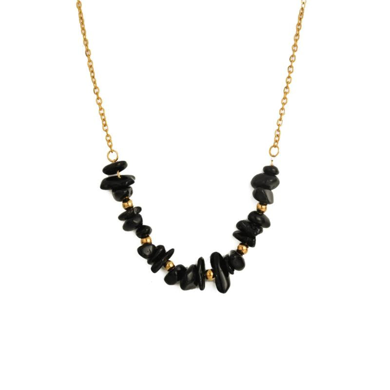 Multicolor Geometric Stone Beads Chain Necklace for Women