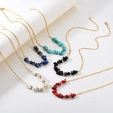 Multicolor Geometric Stone Beads Chain Necklace for Women