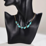 Multicolor Geometric Stone Beads Chain Necklace for Women