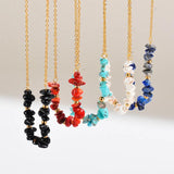 Multicolor Geometric Stone Beads Chain Necklace for Women