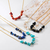 Multicolor Geometric Stone Beads Chain Necklace for Women