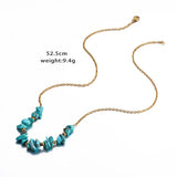 Multicolor Geometric Stone Beads Chain Necklace for Women