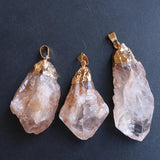 Rainbow Healing Crystal Stone Pendant Necklace Natural Stone Reiki Jewelry