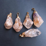 Rainbow Healing Crystal Stone Pendant Necklace Natural Stone Reiki Jewelry