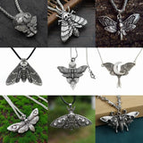 Gothic Style Death Moth Necklace Unisex Animal Gift Jewelry