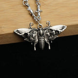 Gothic Style Death Moth Necklace Unisex Animal Gift Jewelry