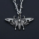 Gothic Style Death Moth Necklace Unisex Animal Gift Jewelry