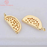 6PCS 15x6MM 24K Brass Watermelon Pendants Charms for Diy Jewelry