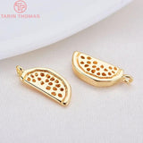 6PCS 15x6MM 24K Brass Watermelon Pendants Charms for Diy Jewelry