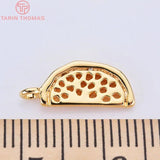 6PCS 15x6MM 24K Brass Watermelon Pendants Charms for Diy Jewelry