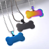 5 Pcs Stainless Steel Puppy Pet Dog Bone Pendant