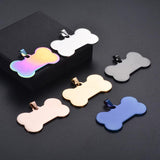 5 Pcs Stainless Steel Puppy Pet Dog Bone Pendant