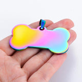 5 Pcs Stainless Steel Puppy Pet Dog Bone Pendant