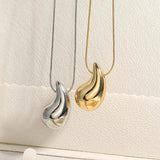 Chunky Teardrop Pendant Necklace Punk Statement Drip Chain Necklaces