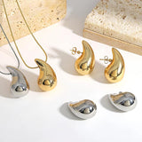 Chunky Teardrop Pendant Necklace Punk Statement Drip Chain Necklaces