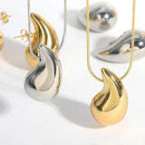 Chunky Teardrop Pendant Necklace Punk Statement Drip Chain Necklaces