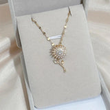 Personalized Sunflower Necklace Memorial Pendant Rotatable Flower